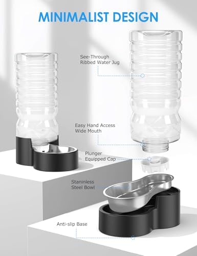 Heouvo 2.5 Gallon Automatic Dog Water Dispenser (9.5L-Black)
