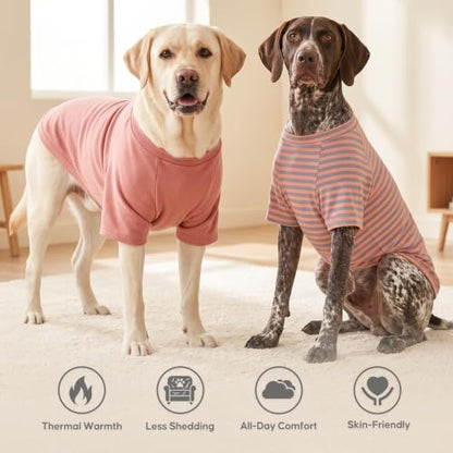 KYEESE 2Pack Dog Sweater with Sleeves Fleece Shirt for Large Dogs