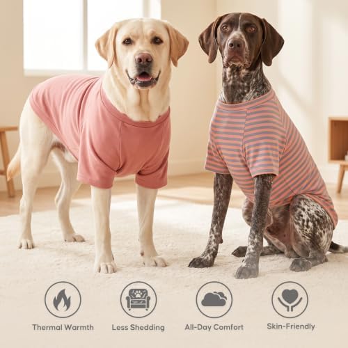 KYEESE 2Pack Dog Sweater with Sleeves Fleece Shirt for Large Dogs