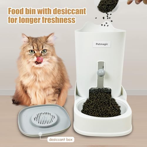 Gravity Cat Feeder By Petmagic,Cat Food and Water Bowl Set.