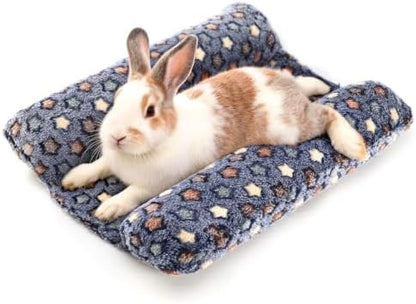 Rabbit Bed with Pillows, Dual-Sided 17"x15" Washable Lounger Pad