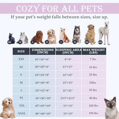 Washable Calming Dog & Cat Bed for Ultra Large Small Medium Size Pet