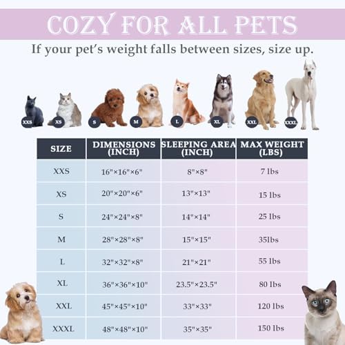 Washable Calming Dog & Cat Bed for Ultra Large Small Medium Size Pet