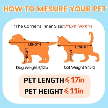 Petskd Top-Expandable Pet Carrier with Wheels Airline Approved, Blue