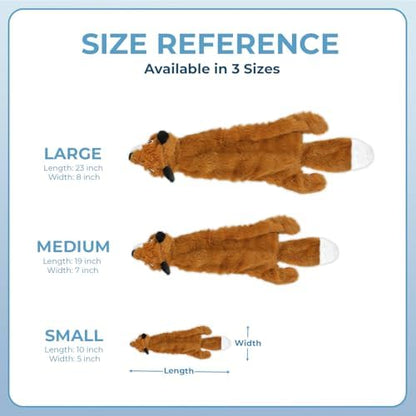 Best Pet Supplies 2-in-1 Stuffless Squeaky Dog Toy - Fox, Large