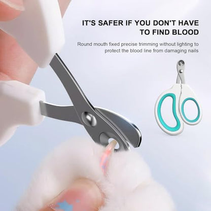 Aogeili Cat Nail Clippers - Stainless Steel, Non-Slip, Safe for Small Pets
