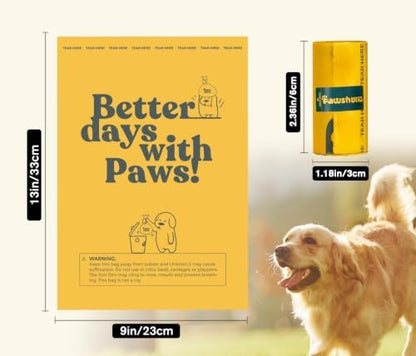 Dog Poop Bags Rolls Extra thick and Guaranteed Leak Proof Poop Bags for Dogs,270 Count 18 Rolls,Unscented,Cornstarch Based Doggie Poop Bag for Puppy and Big Dogs