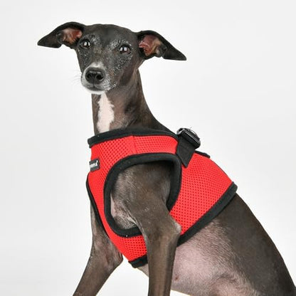 Puppia Soft Vest Dog Harness Step-in Padded Mesh No Choke No Pull Comfortable Walking Running Training for Small Medium Large Dogs, Red, XXX-Large