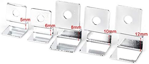 Pssopp Fish Glass Cover Clip, 4Pcs 12mm Stainless Steel Aquarium Glass Cover Support Bracket Holders Universal Lid Clips for Rimless Aquarium