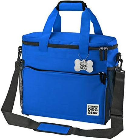 Mobile Dog Gear Week Away Airline Approved Dog Travel Bag (15"x7"x14", Blue) - Includes 2 Pet Food Storage Containers + 2 Collapsible Dog Water Bowls