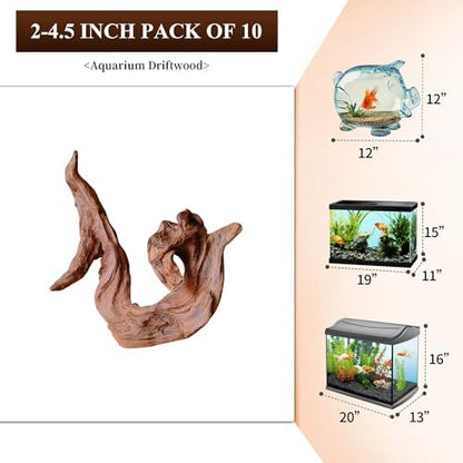 majoywoo Natural Small Driftwood for Aquarium Decor Reptile Decor