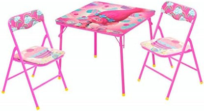Idea Nuova Trolls 3 Piece Children's Activity Square Table and Chair Set, Ages 3+