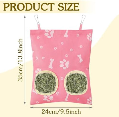 UPINS 3Pack Guinea Pig Hay Feeder Bag,Bunny Rabbit Cage Bag Hanging Holder