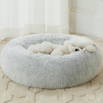 WNPETHOME Medium Round Calming Dog Bed Cat Bed for Comfy Sleep