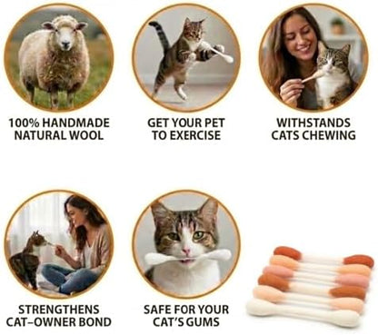 Glaciart One Swabs Cat Toys with Catnip - 6 Pk | Durable for Chew, Cute Cat Toys Interactive Kitty for Boredom, Exercise, & Play | Filled w/Organic Catnip for Anxiety & as Digestive Aid | Gift Idea