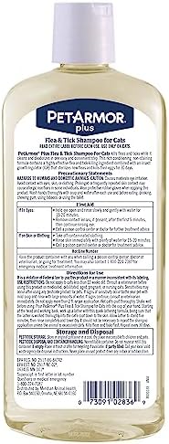 PetArmor Plus Flea & Tick Shampoo Cats, IGR Formula, Spring Freesia, 12oz