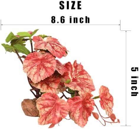 Pink Heuchera Reptile Plants Terrarium Decor for Snake Gecko Tank