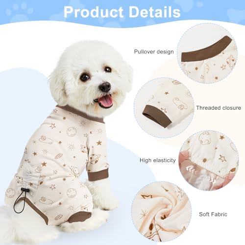 Bienbee Dog Pajamas, 4 Pack Adjustable Onesies for Small to Large Dogs 3XL