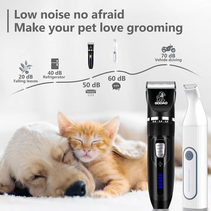 4 in 1 Dog Clippers Grooming Kit and Paw Trimmer for Thick Hair&Coats