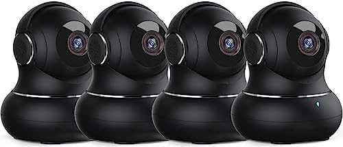 litokam 2K Indoor Security Camera, Cameras for Home Security with 360°Motion Detection, WiFi Baby Monitor for Baby/Elder/Dog, Pan/Tilt Pet Cam with Phone APP, IR Night Vision, 2-Way Audio, 4 Pack