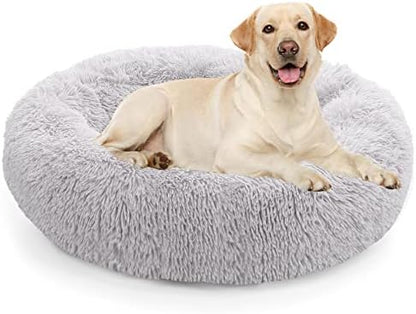 NOYAL Calming Dog Bed Donut Anti Anxiety Fluffy Dog Bed for Small Medium Dog and Cat
