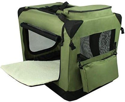 EliteField 3-Door Soft Dog Crate with Bed & Carrying Bag (2-Year Warranty)