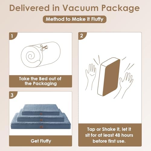EHEYCIGA Orthopedic Dog Bed Extra Large with Removable Washable Cover, 44IN