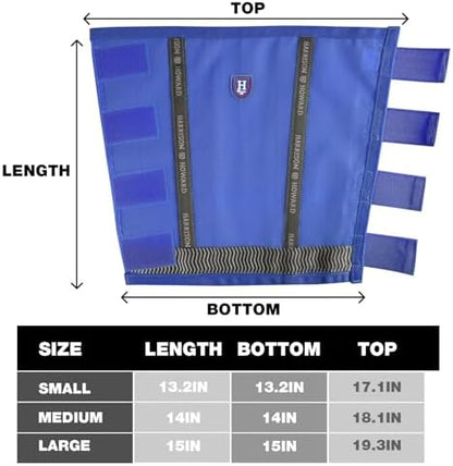Harrison Howard Loose-Fitting Horse Fly Boots UV-Protective, Durable Fine Mesh Leggins with Reflective Strips (Set of 4)