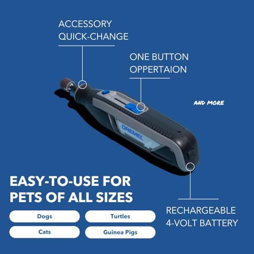 Dremel PawControl 7760-PET Dog Nail Grinder and Trimmer, Pet Grooming Kit