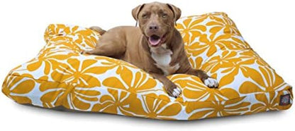 Majestic Pet Rectangular Dog Bed, X-Large, 50x42x5 in, Washable, Yellow