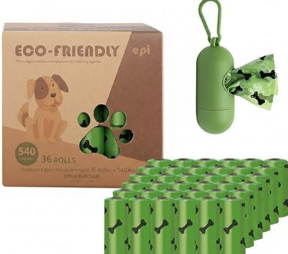 Dog Poop Bags 540 Count (36 Rolls) – Biodegradable, Extra Thick, Leak-Proof Pet Waste Bags | Unscented Doggie Bags | Fits All Dispensers | Eco-Friendly | All Breeds