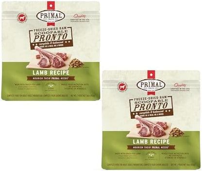 Primal Pronto Mini Nuggets, Freeze Dried Dog Food, Lamb, 16 oz (2 Pack)