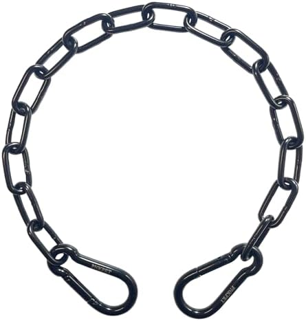 20 inches Heavy Duty Chain Link Fence Gate Chain 900lbs Capacity - Stainless Steel Chain Locks for Outside, Metal Chain for Horses Goats Dogs Stall Barns and Fence Gates, Black