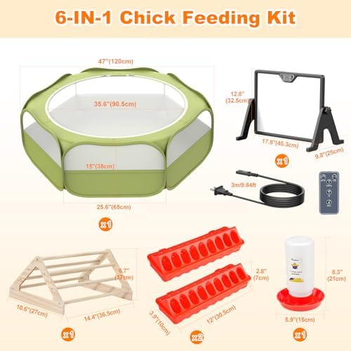 Pawaboo 6-in-1 Chicken Brooder Box for Chick Starter Kit