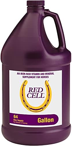 Farnam Horse Health Red Cell, Liquid Vitamin-Iron-Mineral Supplement for Horses, Helps Fill Important Nutritional Gaps in Horse's Diet, 1 Gallon, 128 Oz., 64-Day Supply