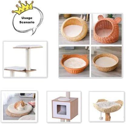 SHENGOCASE 2-Pack 10"x 20" Faux Rabbit Fur Cat Dog Bed Cushion Pad Mat, Cat Tree Tower Replacement Cushion for Window Perch Carrier House Cage Crate Kennel
