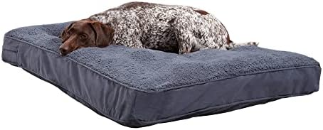 Happy Hounds Daisy Deluxe Supportive Sherpa Dog Bed, Large (48 x 36 in.), Prussian Blue
