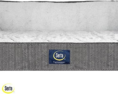 Serta Orthopedic Supportive Foam Quilted Couch Dog Bed with Soft Bolsters (Slate Gray) X-Large