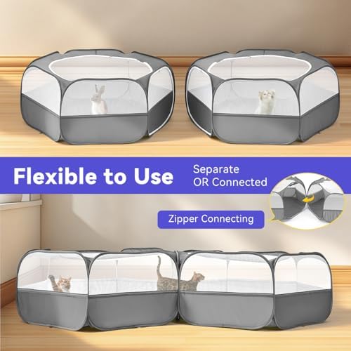 Pawaboo Small Animals Playpen, Large Chick Brooder with Zipper Splicing