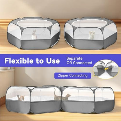 Pawaboo Small Animals Playpen, Large Chick Brooder with Zipper Splicing