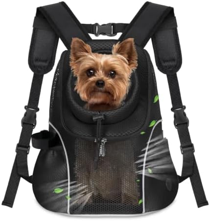 WOYYHO Pet Dog Carrier Backpack, Ventilated Mesh Small Dog Front Backpack