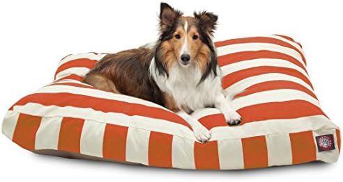 Majestic Pet Rectangle Large Dog Bed Washable – Non Slip Comfy Pet Bed – Dog Crate Bed with Removable Washable Cover – Dog Kennel Bed for Sleeping - Dog Bed Large Breed 44x36x5 Inch – Burnt Orange