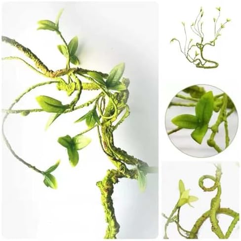 Reptile Plants for Terrarium Tank – Bearded Dragon Tank Accessories, Artificial Hanging Plant Vines, Habitat Decor & Hide for Crested Gecko, Lizard, Snake, Chameleon and Ball Pythons(Group B)