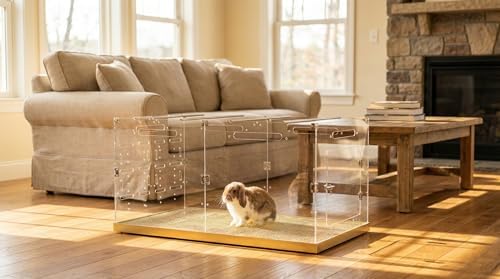 GuineaLoft™ Custom Acrylic Cage (Model-B) for Bunnies & Rabbits - 4'x2'x2'