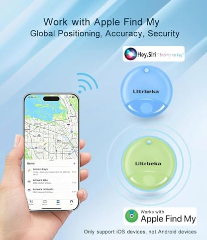 Ultrbeka Air Tracker Tag 4 Pack Bluetooth Item Finder for iPhone – MFi Certified Smart Tracker Compatible with Apple Find My, IP67 Waterproof Key Finder for Keys, Wallet, Luggage, Bike, Backpack