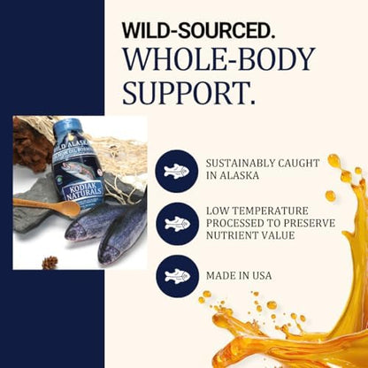 8oz Wild Alaskan Salmon Oil Formula for Dogs, Omega 3 Fish Oil with EPA & DHA – Skin & Coat, Joint, Heart & Immune Support – Helps Itching, Shedding & Dry Skin – Liquid Supplement