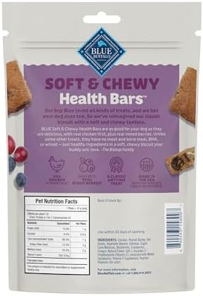 Blue Buffalo Health Bars Chicken & Mixed Berries Soft & Chewy Treats, 9 oz