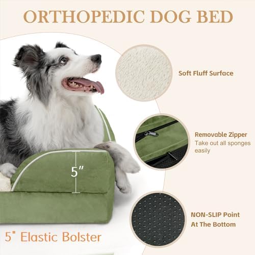 Comfort Expression Orthopedic Dog Beds for Large Sized Dog with Bolster