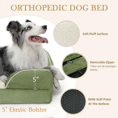 Comfort Expression Orthopedic Dog Beds for Large Sized Dog with Bolster