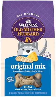Wellness Old Mother Hubbard Classic Original Mix Dog Biscuits, Natural Training Treats, 4 Flavors, Small Size, 20 oz Bag